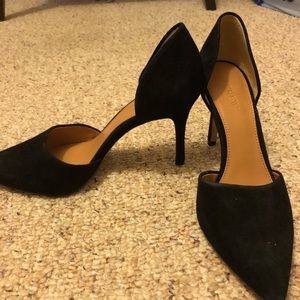 Jcrew black suede heels